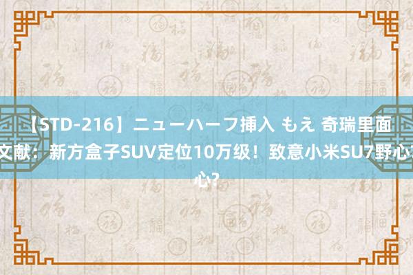 【STD-216】ニューハーフ挿入 もえ 奇瑞里面文献：新方盒子SUV定位10万级！致意小米SU7野心?