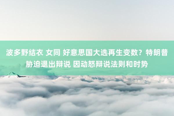波多野结衣 女同 好意思国大选再生变数？特朗普胁迫退出辩说 因动怒辩说法则和时势