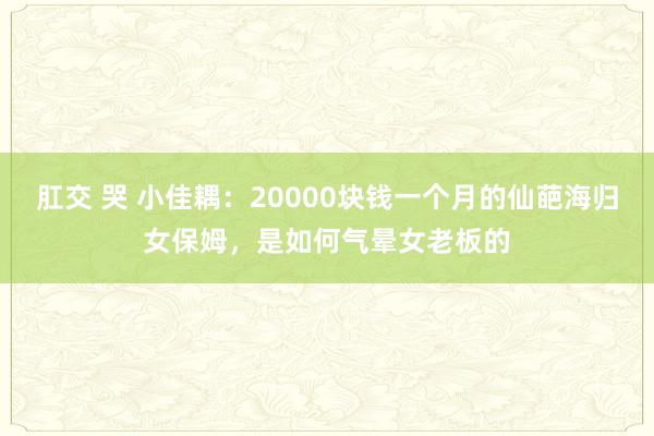 肛交 哭 小佳耦：20000块钱一个月的仙葩海归女保姆，是如何气晕女老板的