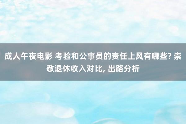 成人午夜电影 考验和公事员的责任上风有哪些? 崇敬退休收入对比， 出路分析